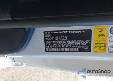2012 BMW 328I from USA, damaged, VIN WBADW3C55CE823679